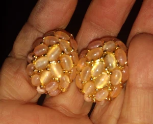 Kenneth Lane Pink angel skin Clip earrings USA - Picture 1 of 3