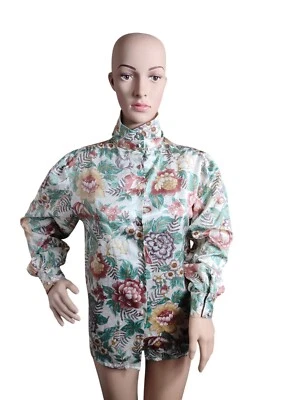 Top Diane Von Furstenberg para mujer talla 8 floral Bloomcore femenino DVF abotonado Foto 1 de 4