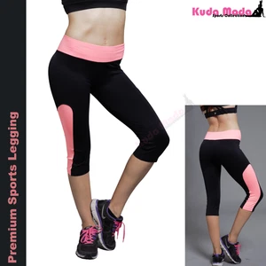 4way stretch quick dry wick moisture Athletic Pro Yoga Pant Capri Sport Legging - Picture 1 of 3