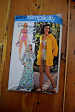 70s Simplicity Sewing Pattern. Bathing Suit and Cover Up. Size 12 bust 87cm