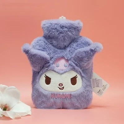 Botella de agua caliente de felpa Sanrio Kuromi felpa ayuda terapia caliente/frío botella de 1000 ml Foto 1 de 4