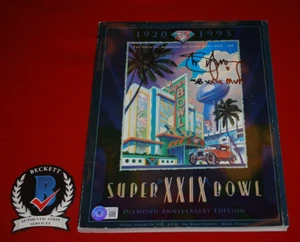 STEVE YOUNG San Francisco 49ers signed SUPER BOWL XXIX PROGRAM Beckett WT37494 - Picture 1 of 4