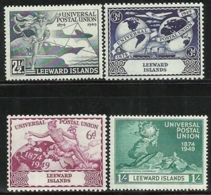 Leeward Islands 1949 UPU set of 4 Mint Never Hinged Fresh Gum - Bild 1 von 1