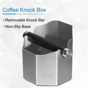 Coffee Knock Box Removable Rubber Bar Espresso Powder Residue Bin Non-Slip Base - Imagen 1 de 12