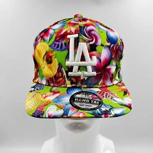 LA - Baseballmütze Sommer breite flache Krempe bestickt | buntes Blumenmuster... - Bild 1 von 4