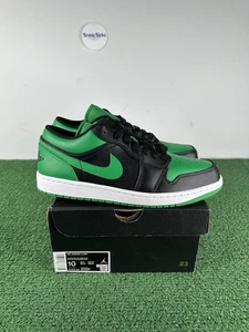 Talla 10 - Air Jordan 1 Bajo Negro Verde Suerte - Nuevo - Imagen 1 de 6