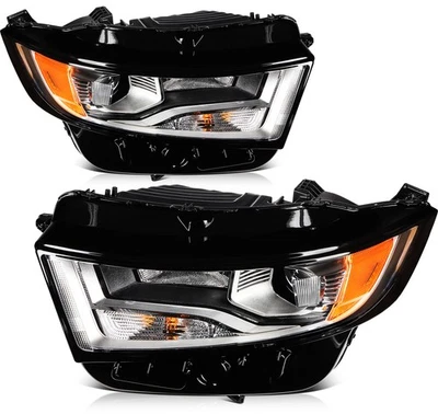 Headlights Assembly For Ford Edge 2015-2018 Black Housing Left+Right Pair Foto 1 de 4
