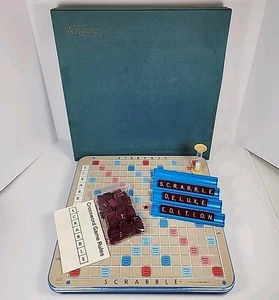 Vintage Scrabble Deluxe Edition w/Turntable Game Board 1977 Selchow & Righter - Picture 1 of 23