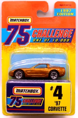 Chevy Corvette Matchbox 75 Challenge 1997 1/10.000 #4 1997 cumplido oro Foto 1 de 4