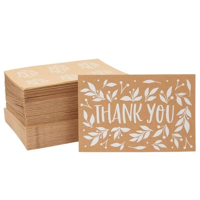 48x Thank You Cards Notes Bulk With Envelopes Set for Wedding Baby Shower 4x6" - Image 1 of 4