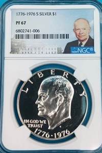 1776 -1976 S NGC PF67 Proof Silver Eisenhower Bicentennial Dollar - Picture 1 of 10