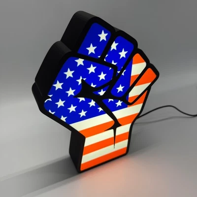 США флаг кулак свободы светодиодный гараж знак 9» высокий стены полка стола декор подарок искусства - Изображение 1 из 4