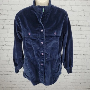 VTG BIS Gene Ewing Blue Velvet 100% Cotton Lightweight Unlined Jacket Large L - Picture 1 of 16