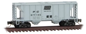 Micro-Trains MTL Z-Scale Two-Bay Covered Hopper Penn Central/PC (Gray) #877145 - Picture 1 of 1
