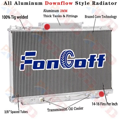 3 Row Aluminum Radiator For 1992-1997 1993 1996 Lexus SC400 4.0L 3969CC V8 DOHC Foto 1 de 4