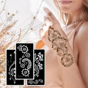 Szablony tatuażu Szablony henny Ręka-Stopa-Body art Diy-Airbrush- % - Zdjęcie 1 z 24