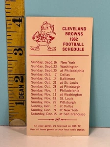 1962 Cleveland Browns Football Official Schedule Seven Seas Tailor Sailfast - Picture 1 of 2