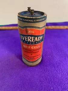 1929 Eveready No. 6 Dry Cell Battery Scarce - Picture 1 of 5