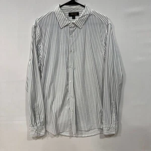 Truth by Republic Men's Medium White Striped Button-Up Dress Shirt - Picture 1 of 5