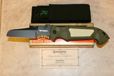 Remington 19849 Premier Rescue Escape Sheepfoot Knife MADE IN ITALY $200 NEW - Image 1 of 4