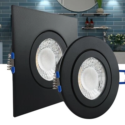 LED Spots 230V flach 24mm Einbaustrahler Leuchten Deckenstrahler Dusche Bad IP44 - Bild 1 von 2