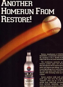 Vintage Print Ad - 1996 for Restore 2 in 1 Fuel Injector Cleaner - Picture 1 of 1