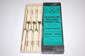 Vintage Co-operative Unity Sheffield Dessert Knives R 4212 - Mint unused - Picture 1 of 2
