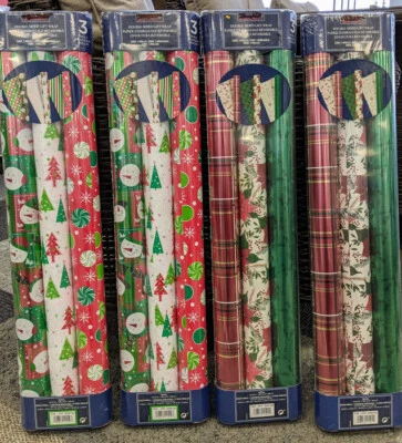 12 ROLLS - DOUBLED SIDED - Kirkland Signature Christmas Gift Wrap Wrapping Paper - Image 1 of 4