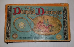 Rare Vtg Embossing Company Diamond Dominoes Unique Game # 261 Albany NY 48 - Picture 1 of 9