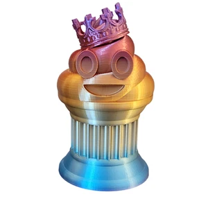 King Poop Emoji Trophy - Great Award/Gift - 6" Rainbow King Poop Emoji - Znet3D - Picture 1 of 10
