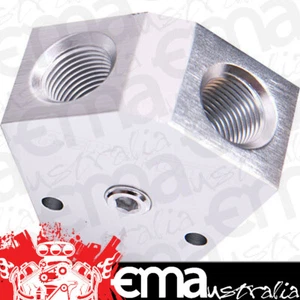 Aeroflow AF451-10S Fuel Block 1/2 - 1/2 In - Out Silver 1/8" NPT Port - Picture 1 of 3