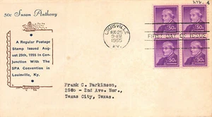 1051 50c Susan B. Anthony unlisted cachet, blue and brown [404341] - Picture 1 of 1