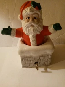 Weihnachtsmann Porzellan Spieluhr im Schornstein Weihnachtsmann kommt in die Stadt - Bild 1 von 7