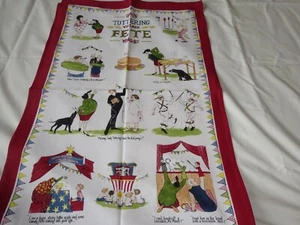 Leinen Union Glas/Geschirrtuch 55/45 Dorffest humorvoll Neu - Bild 1 von 4