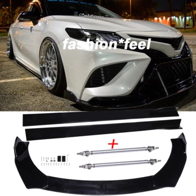 Front Bumper Lip Splitter Side Skirts Strut Rod Body Kit for Toyota Camry XSE SE Foto 1 de 4