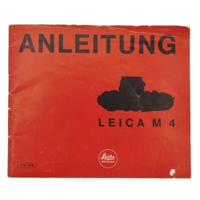 LEICA GENUINE ORIGINAL M4 ANLEITUNG INSTRUCTION MANUAL GERMAN VERSION DE - Image 1 of 3