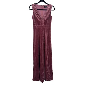Lulu's Beautiful Night Magenta Velvet Sleeveless Maxi Dress XS Cocktail V Neck - Picture 1 of 12
