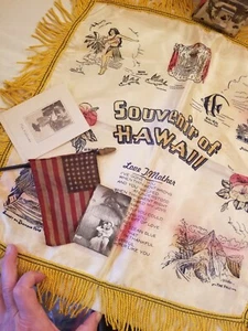 WWII USS Yorktown Navy Sailor Pearl Harbor Survivor Photo Letter Flag & Mom Silk - Picture 1 of 12