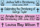 PERSONALISED BABY PINK BLUE CHRISTENING BANNER DECORATION CONFIRMATION COMMUNION