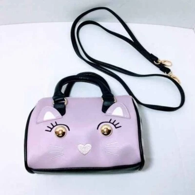 Bolso Bandolera Luv Betsey Johnson Gato Malva Rosa/Púrpura Mini Barril Cartera Foto 1 de 4