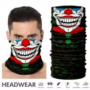 Teschi Clown Joker Protezione UV Maschera Viso Collo Ghetta Sciarpa Riutilizzabile Balaclava - Foto 1 di 10