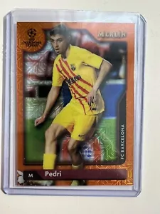 2021-22 Topps Merlin UEFA Champions League Pedri Orange Refractor /25 SSP #75 - Picture 1 of 2