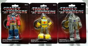 Transformers Keychain Gashapons Megatron Bumblebee Optimus Prime Set 3 Inches - Picture 1 of 5