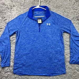 Under Armour Men's Tech Quarter Zip Long Sleeve Loose Medium Blue New - Picture 1 of 6