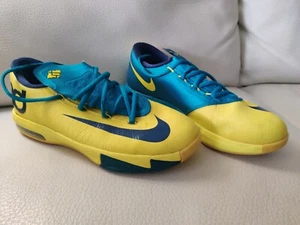 Nike KD VI Durant size 5.5 Basketball Shoes Yellow teal women's 7 599477-700 - Picture 1 of 13