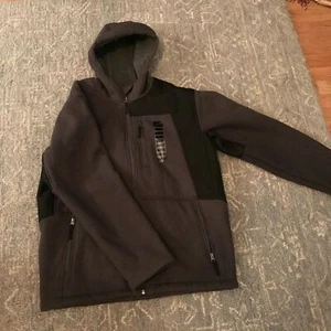 DUTCH HARBOR GEAR DHG Men's L Large Grey Hooded Coat Insulated Fleece Lining NEW - Picture 1 of 4