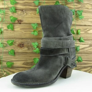 Janet & Janet Women Mid-Calf Boots Boots Brown Leather Pull On Size 39 Medium - Picture 1 of 11