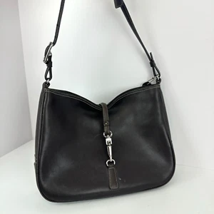 Coach Hamilton Clip Vintage Hobo 7778 Borsa a tracolla in pelle marrone chiusura a morso di cavallo - Foto 1 di 17