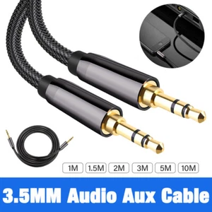 3.5mm TRS Jack Male to Male Headphone Aux Auxiliary Stereo Audio Braided Cable - Picture 1 of 10