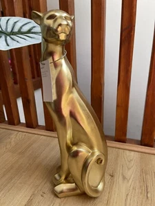 Next Gold Athene Panther Statue Ornament Harz 17" x 6" Tier Skulptur Dekor - Bild 1 von 14